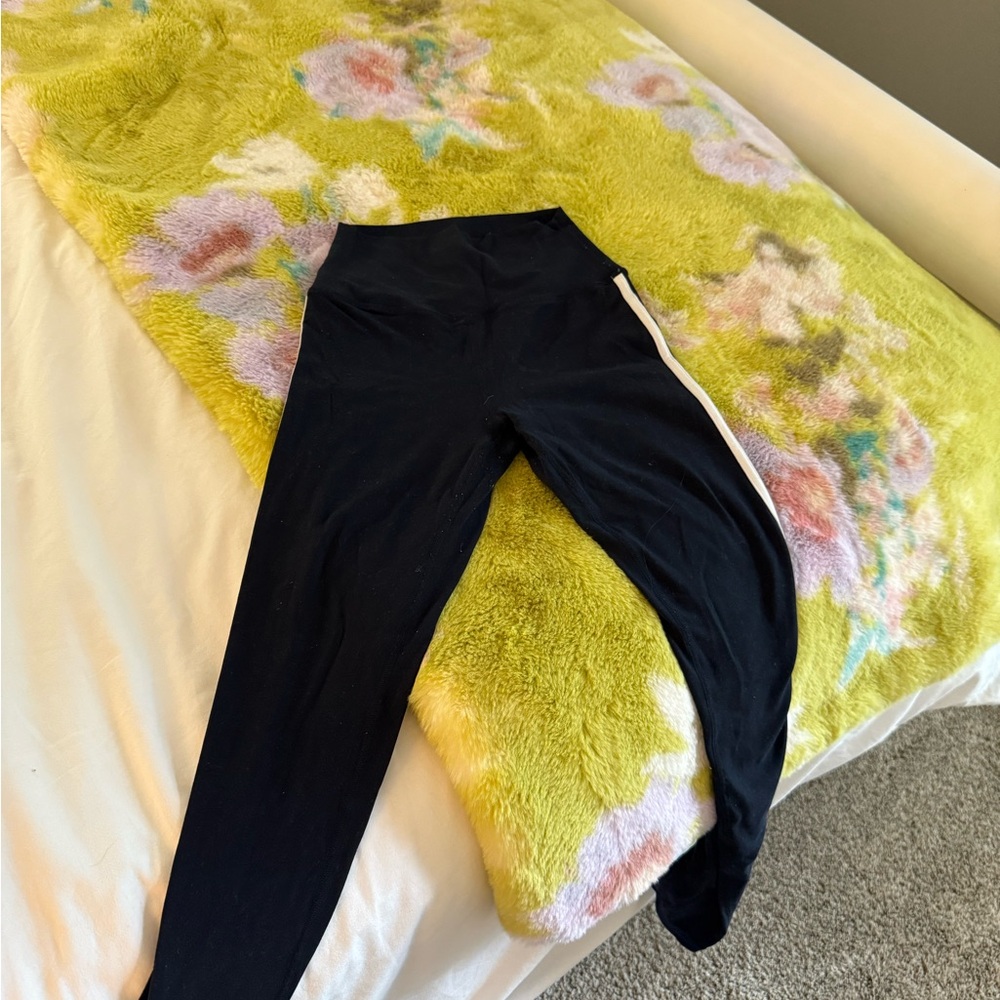 Splits 59 Black Leggings with White Stripe